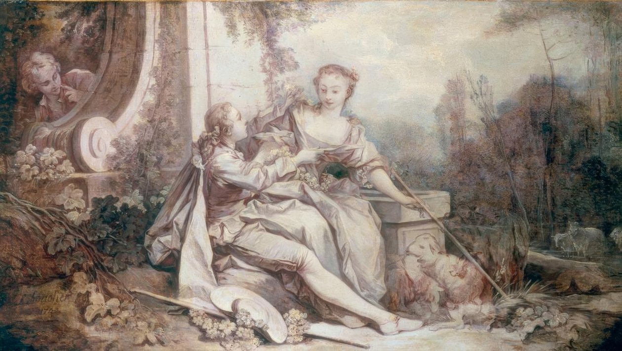 pastoral çelenk by François Boucher