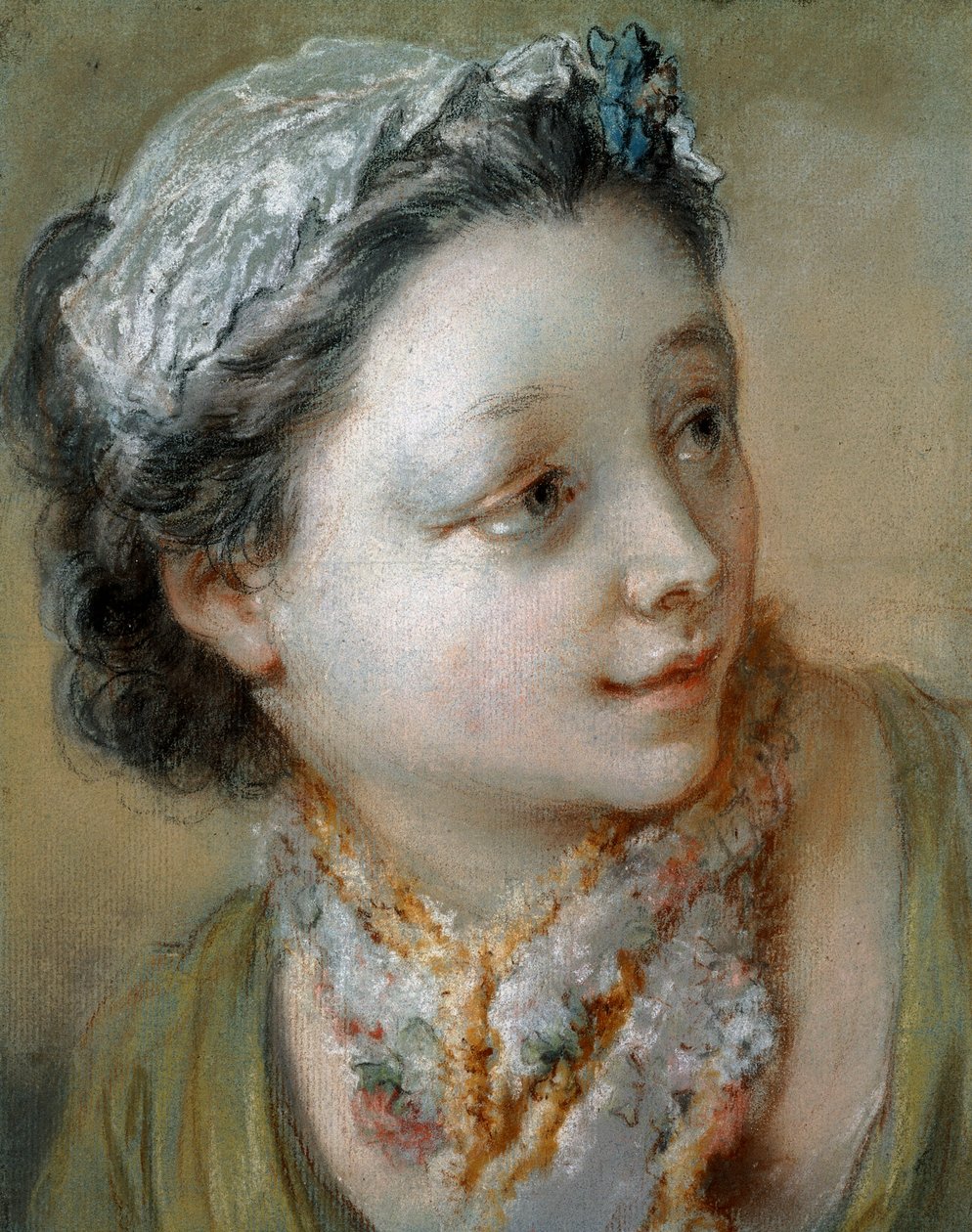 Genç Bir Kızın Portresi, göğüs hizasında, Başı Sağa Döndü, by François Boucher