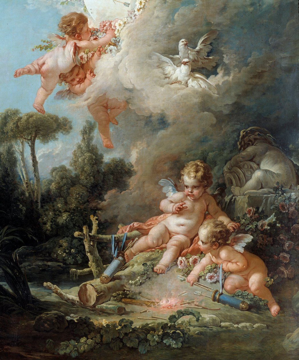 Melek Detay Aşk Hedefi. Francois Boucher (1703-1770) 1758 Sun