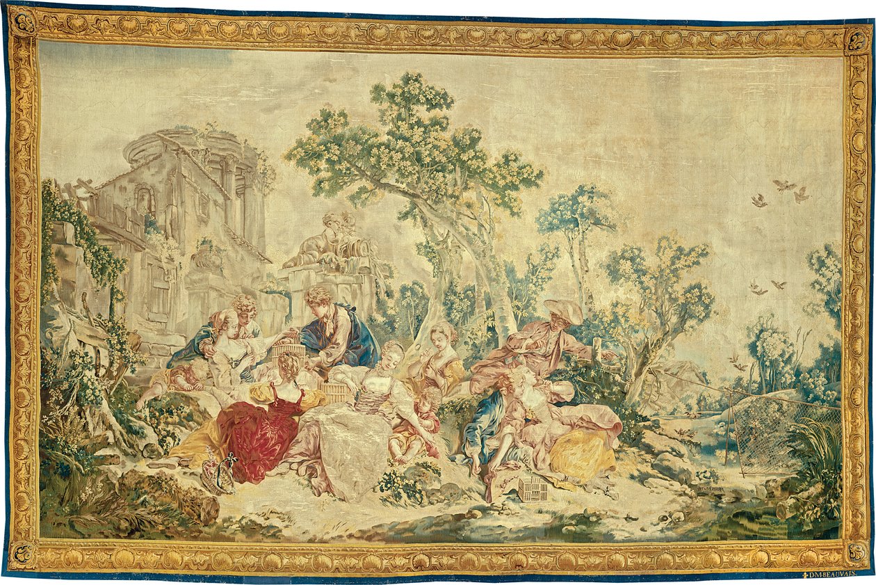 The Noble Pastoral'dan Kuş Avcısı by François Boucher