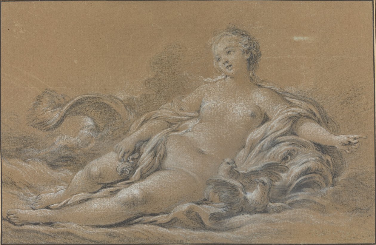 Yunusun Üzerinde Yatan Venüs by François Boucher
