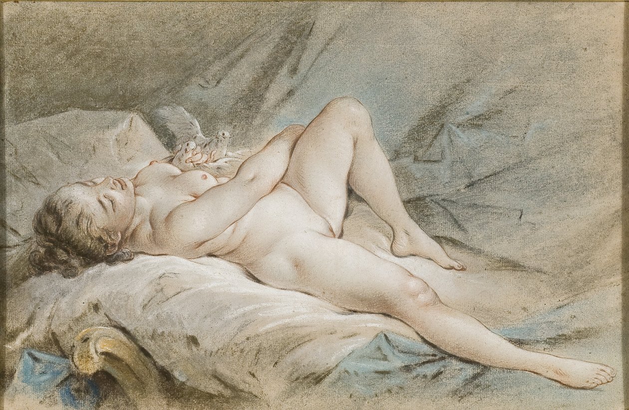 Venüs iki güvercinle oynuyor by François Boucher