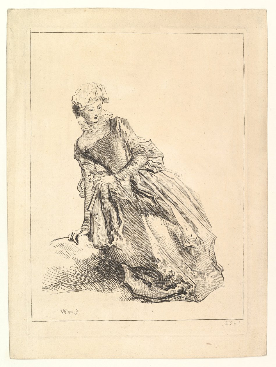 Sola eğilen kadın, 1722-28. by François Boucher