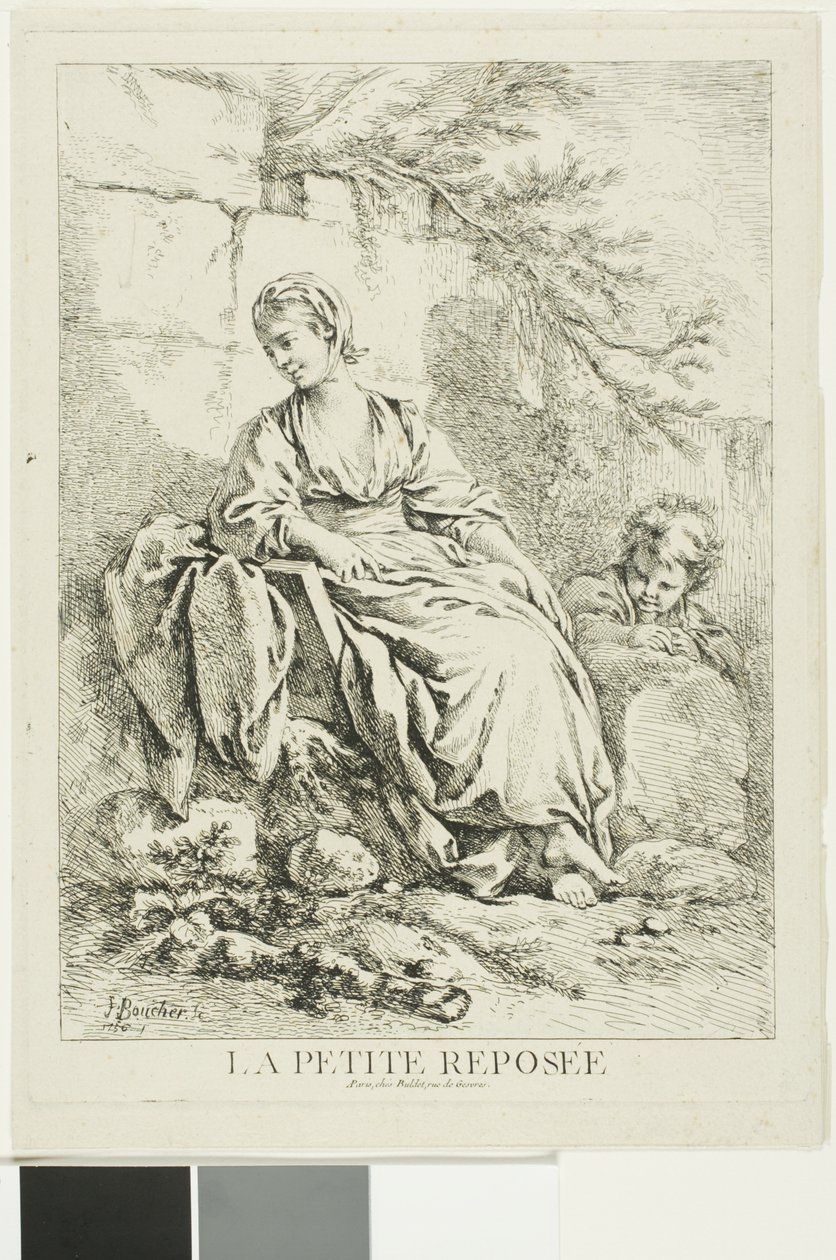 genç kadın, istirahat by François Boucher