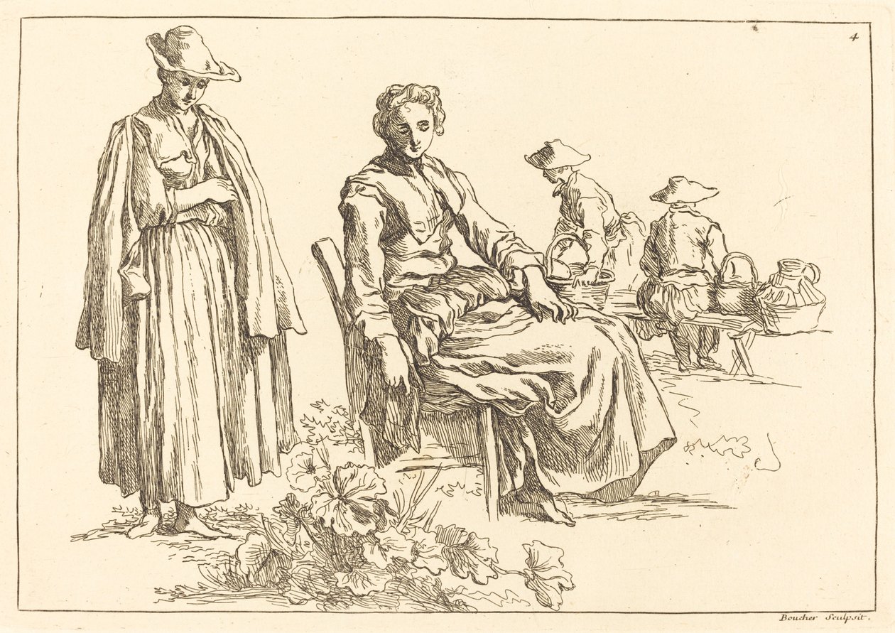 Manzaradaki Figürler by François Boucher after Abraham Bloemaert