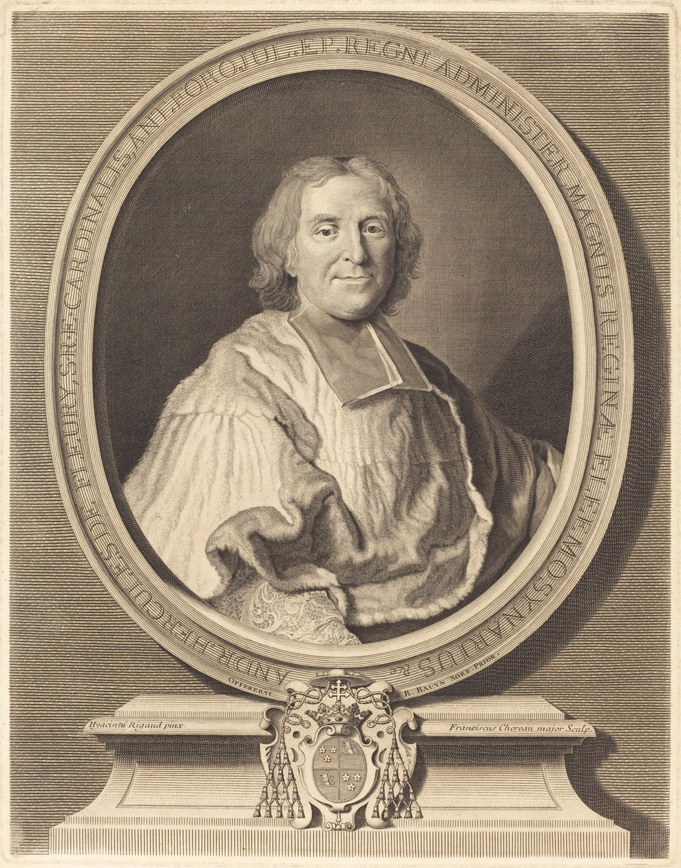 Kardinal Fleury by François Chereau I after Hyacinthe Rigaud