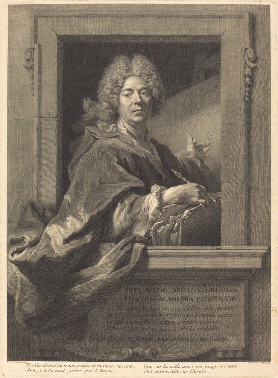 Nicolas de Largilliere by François Chereau I after Nicolas de Largillierre