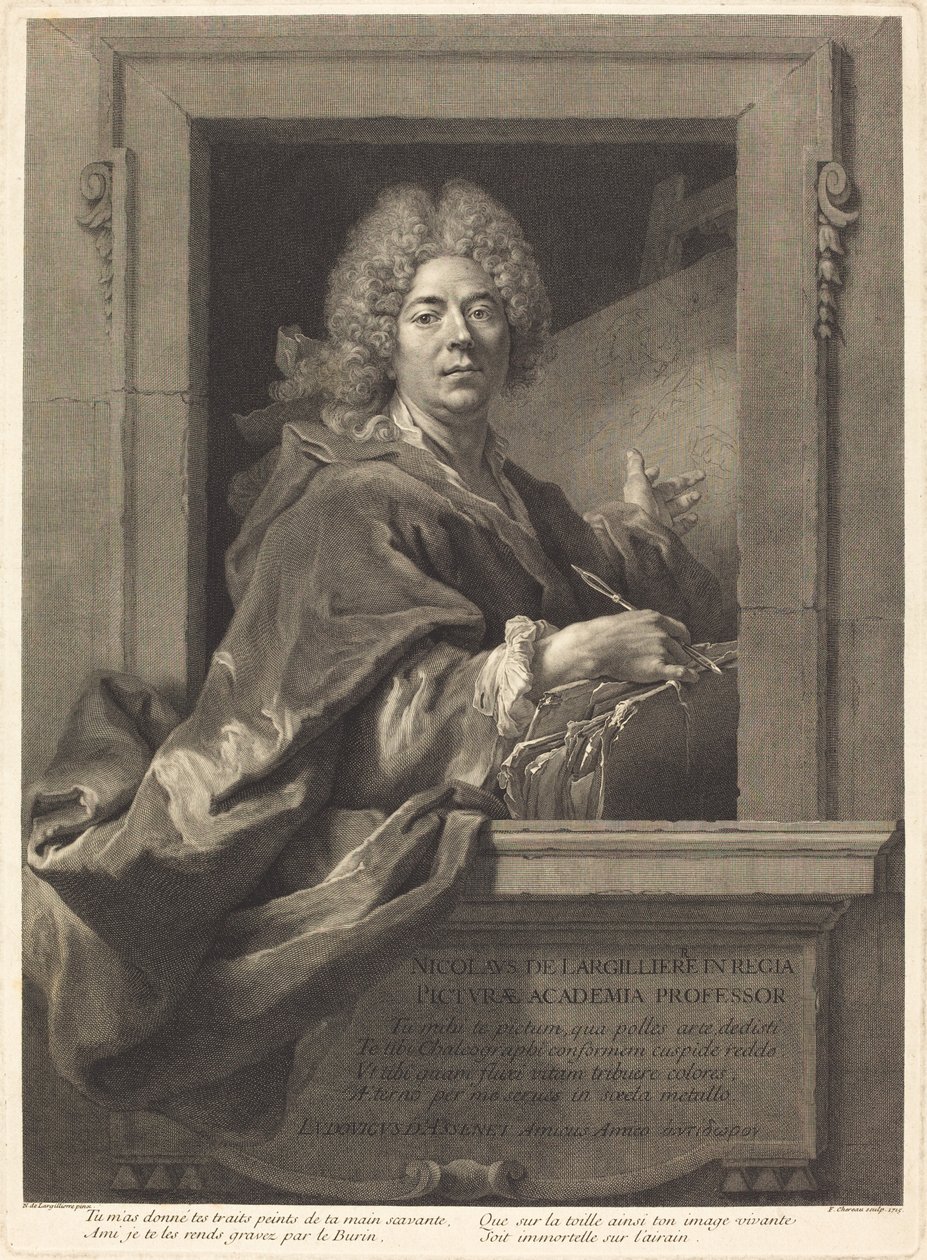 Nicolas de Largilliere by François Chereau I after Nicolas de Largillierre
