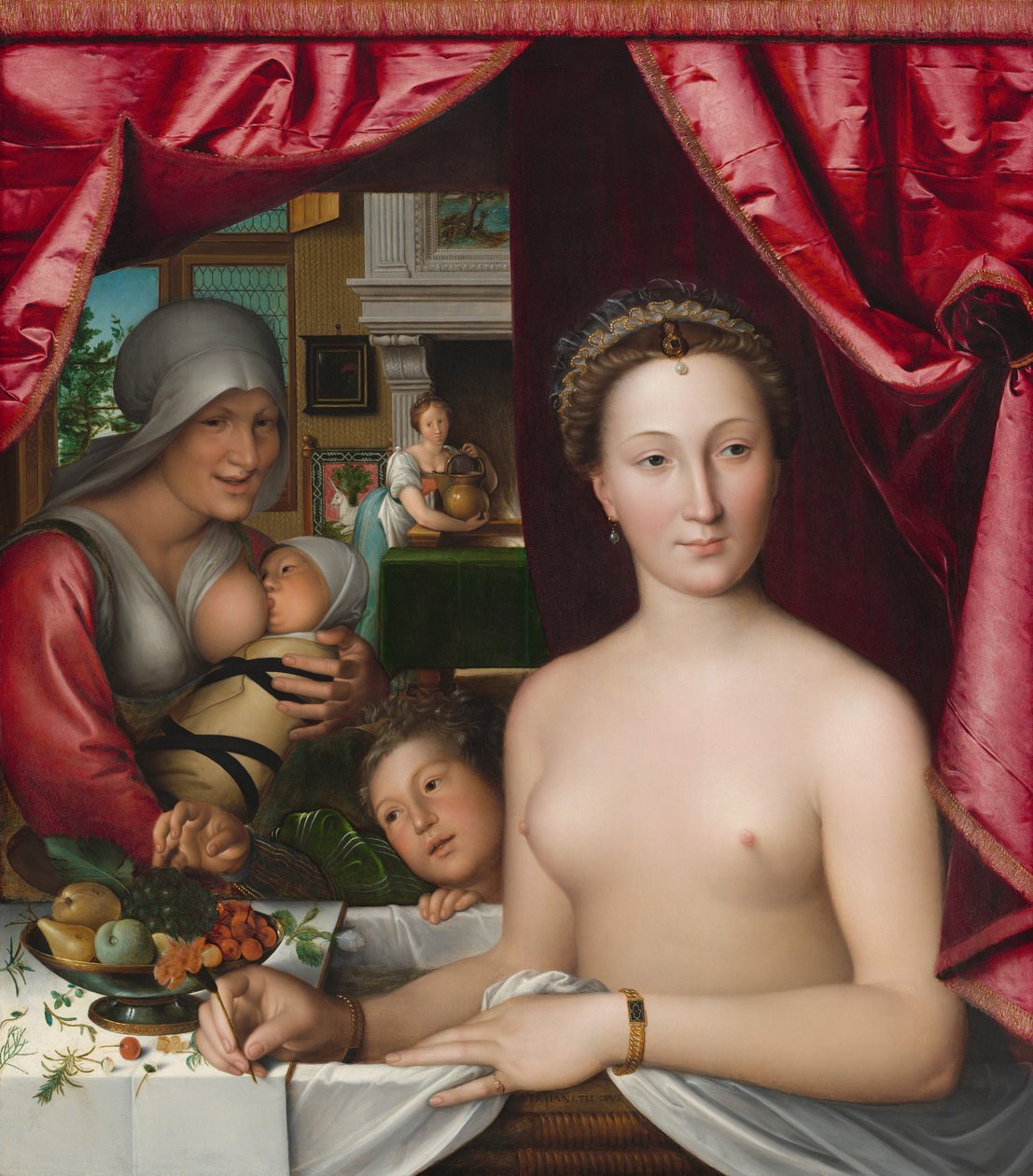 Banyosunda Bir Kadın, c. 1571. by François Clouet