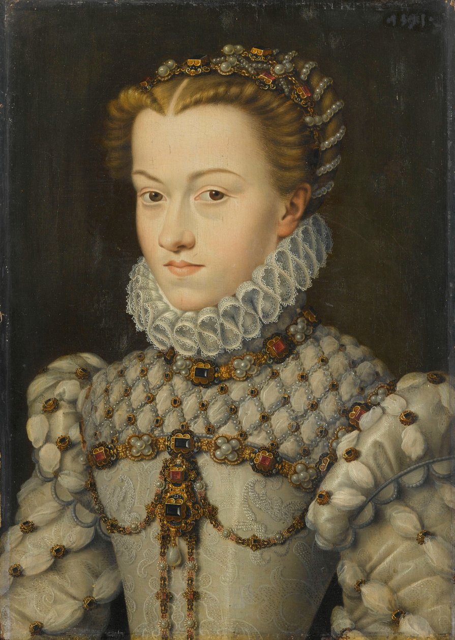 Avusturyalı Elisabeth 15541592, Fransa Kraliçesi, yaklaşık 1571-1572 by François Clouet
