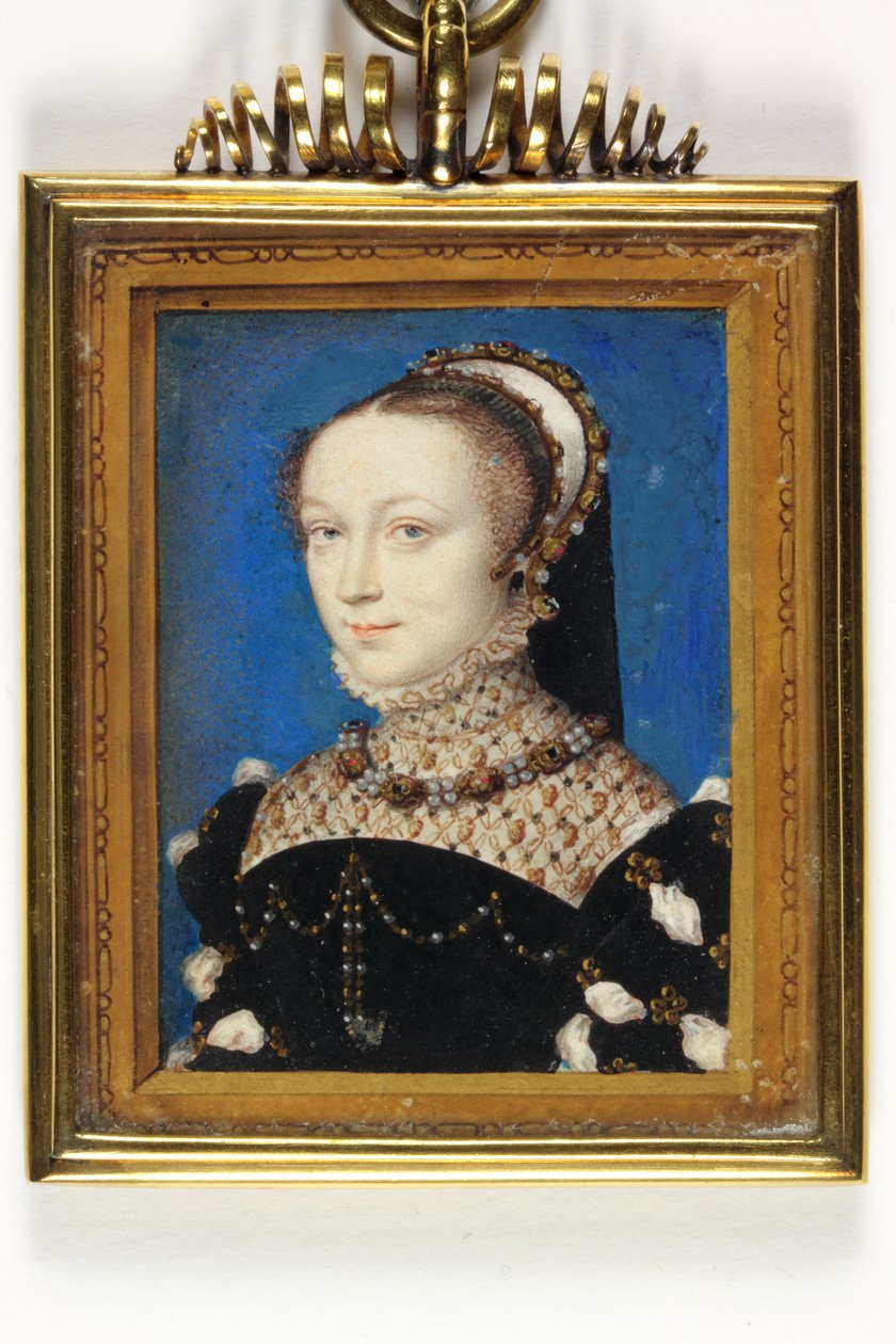 Leydi Elizabeth Fitzgerald, Lincoln Kontesi (parşömen üzerine suluboya ve gövde rengi) by François Clouet