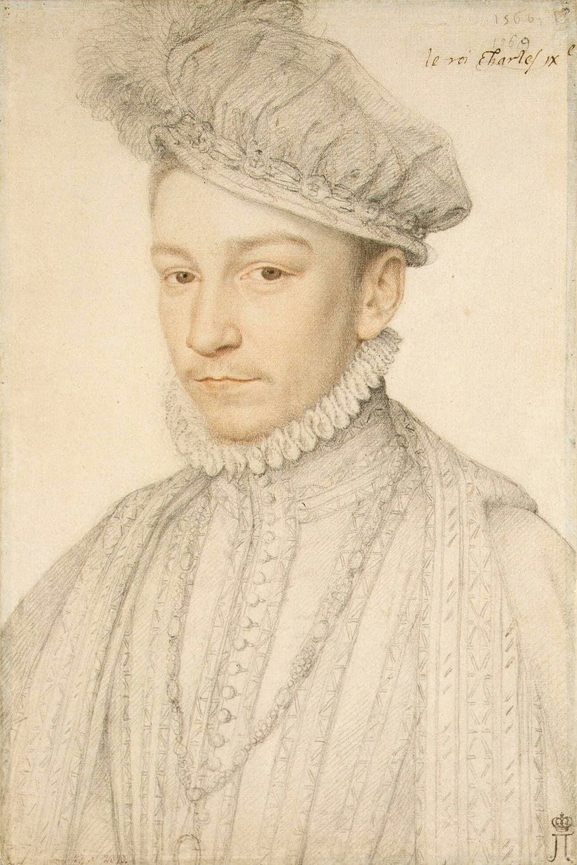 Portrait of King Charles IX of France (1550-1574) par Clouet, Francois (1510-1572). Black chalk and sanguine on paper, size : 33,5x22,5 by François Clouet