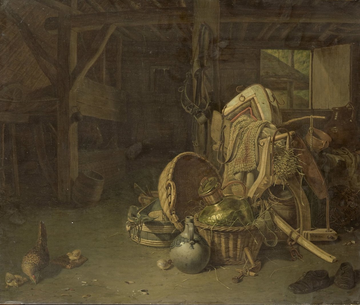 Ahırda Natürmort by François Cornelis Knoll