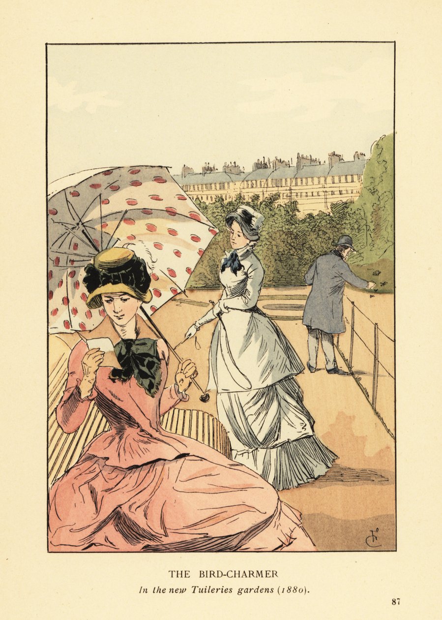 Yeni Tuileries Bahçelerindeki kuş büyücüsü by François Courboin