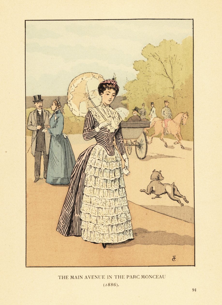 Parc Monceau'daki ana cadde by François Courboin