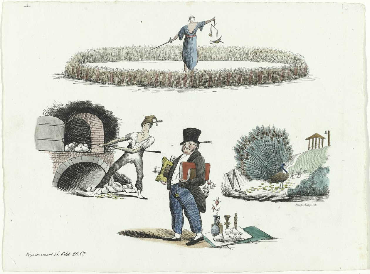 JC Backer ile ilgili karikatür, C. Seyn ve S. van der Paauw, 1839 by François Desterbecq