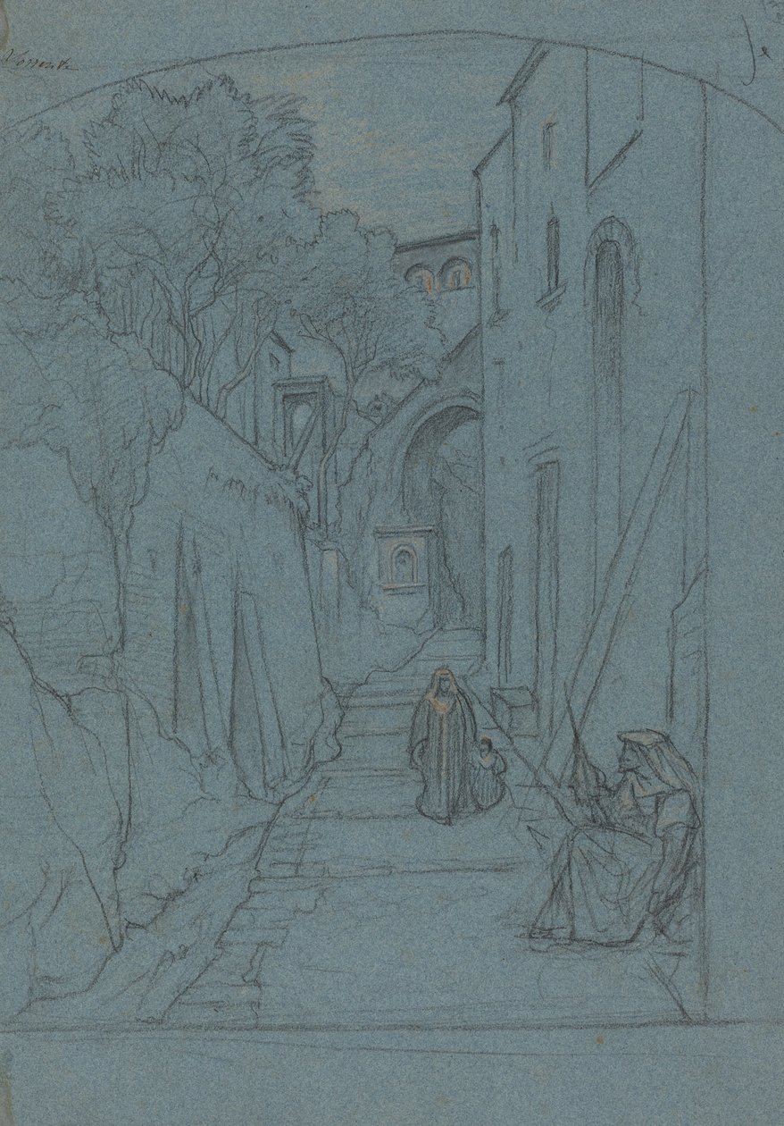 Sorrento'da bir Caddeyi Görüntüle [verso] by François Edouard Bertin