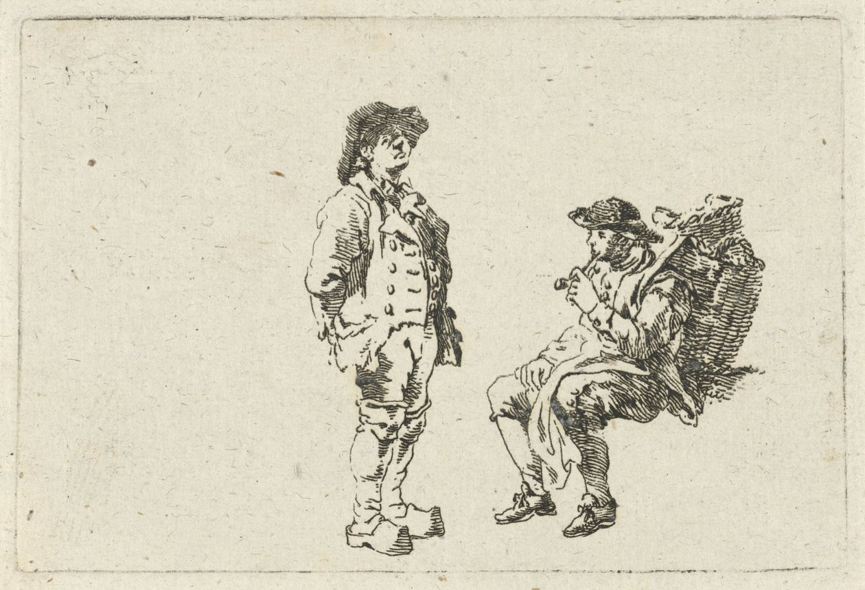 Çiftçi ve pipo içen adam by François Joseph Pfeiffer (II)
