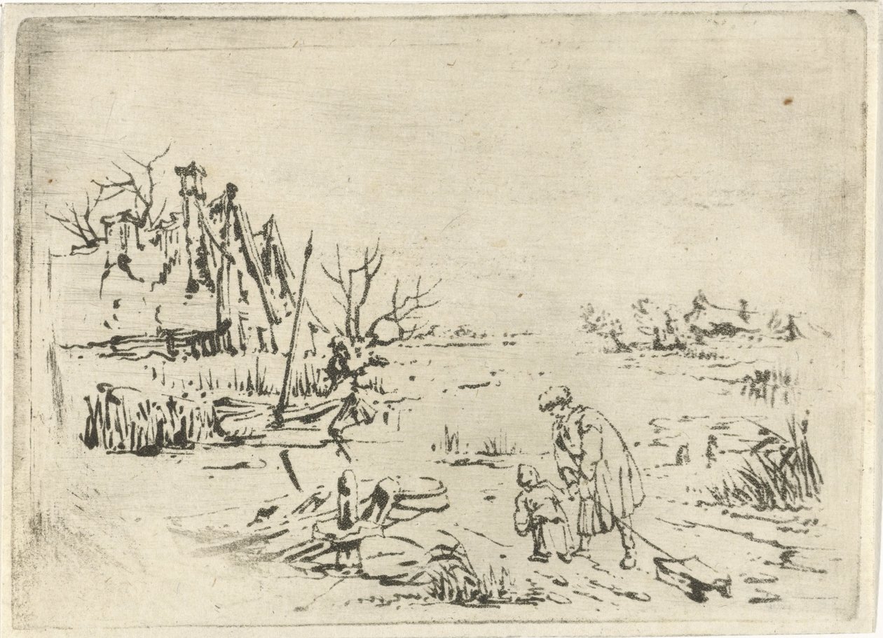 Çiftlikler ile kış manzarası by François Joseph Pfeiffer (II)
