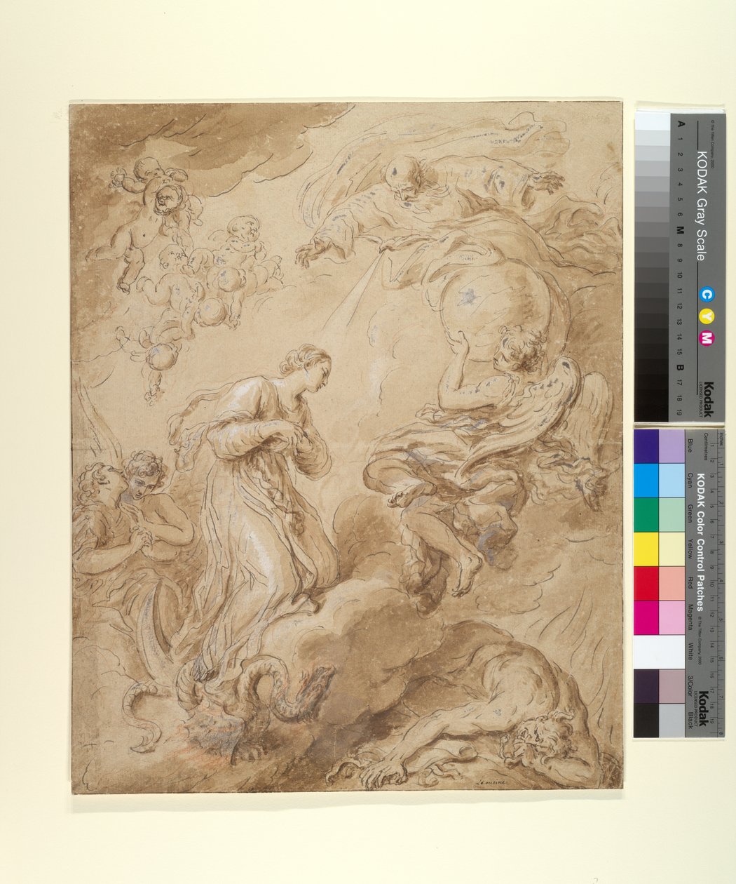 The Immaculate Conception, c.1700-37 (kağıt üzerine mürekkep, yıkama ve guaj) by François Lemoyne