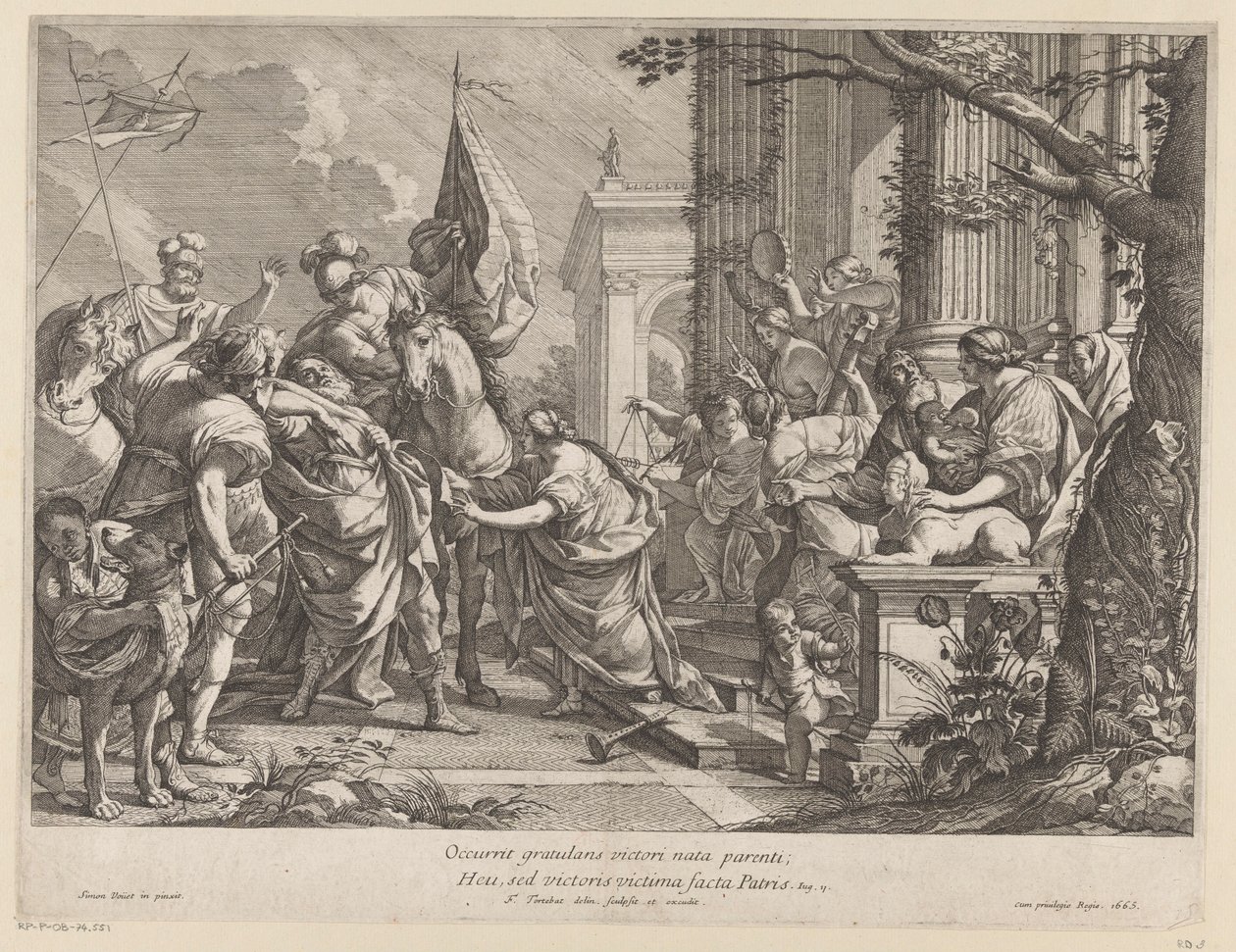 Jephthah kızı tarafından karşılandı by François Tortebat