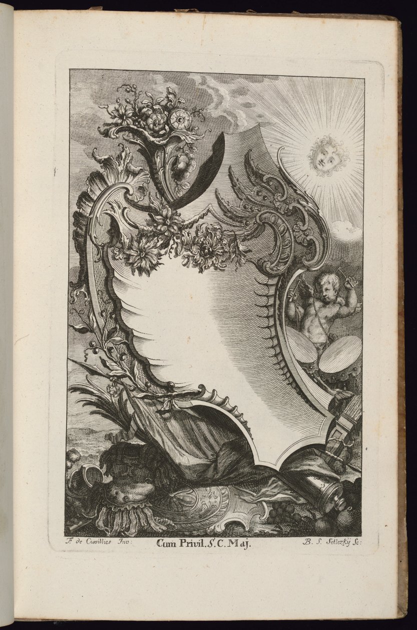 Bereket ve Güneşli Kartuş, Düzensiz Kartuşlar Kitabı by François de Cuvilliés the Elder