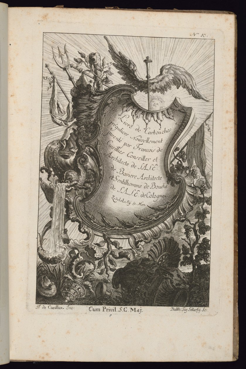 Merkür Asalı Kartuş, Düzensiz Kartuşlar Kitabı by François de Cuvilliés the Elder