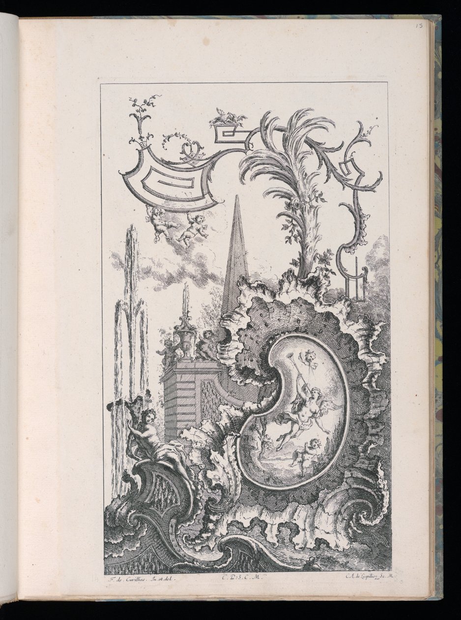 Dikilitaş ve Palmiyeli Kartuş, Fantastik Parçaların Yeni Kitabı by François de Cuvilliés the Elder