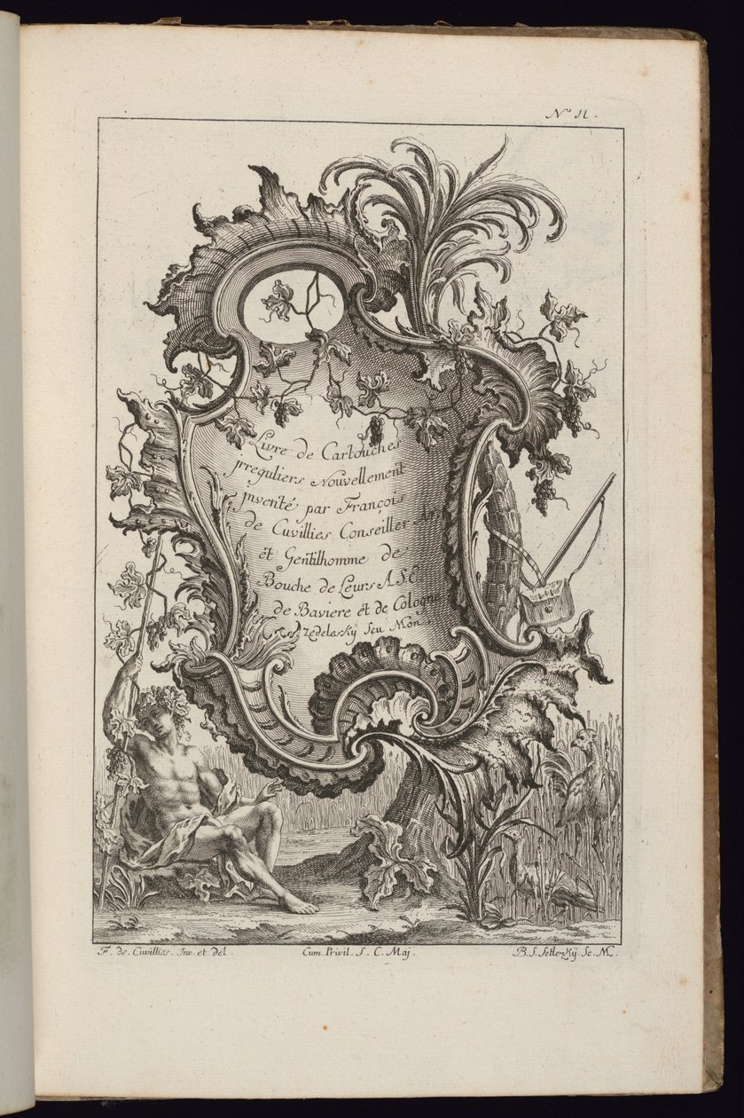 Palmiyeli Kartuş, Düzensiz Kartuşlar Kitabı by François de Cuvilliés the Elder
