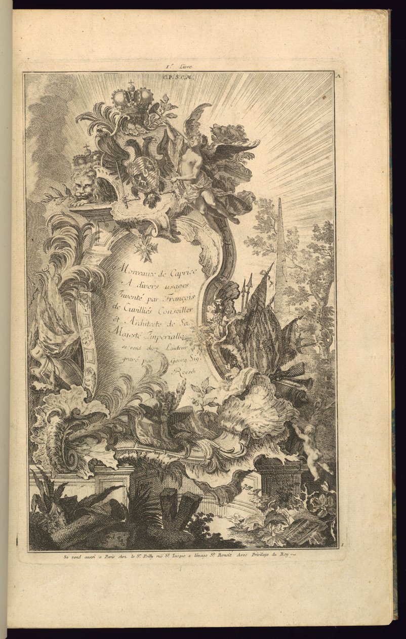 Kartuş için Tasarım by François de Cuvilliés the Elder