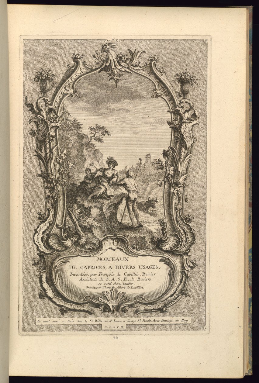 Büyük ve Küçük Bölmeli Kartuş Tasarımı by François de Cuvilliés the Elder