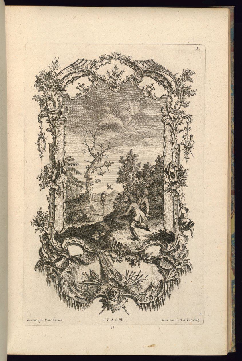 Büyük ve Küçük Bölmeli Kartuş Tasarımı by François de Cuvilliés the Elder