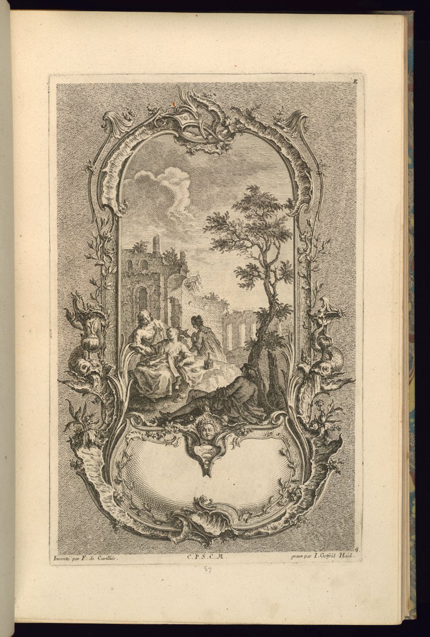 Büyük ve Küçük Bölmeli Kartuş Tasarımı by François de Cuvilliés the Elder