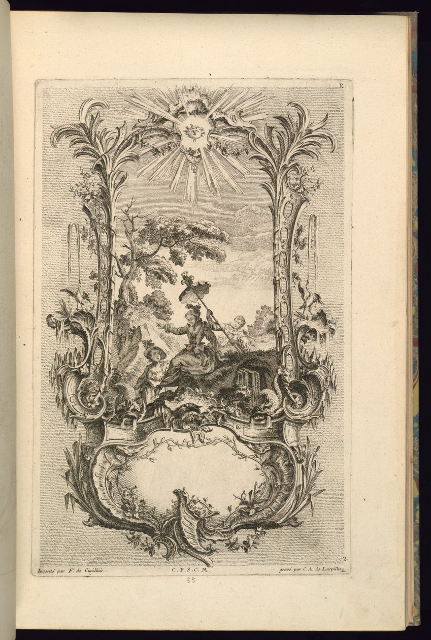 Büyük ve Küçük Bölmeli Kartuş Tasarımı by François de Cuvilliés the Elder