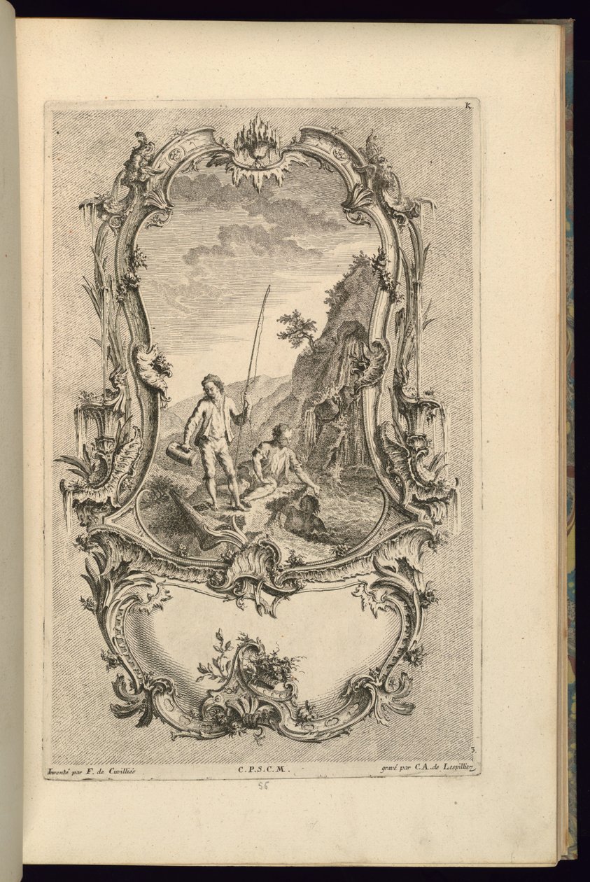Büyük ve Küçük Bölmeli Kartuş Tasarımı by François de Cuvilliés the Elder