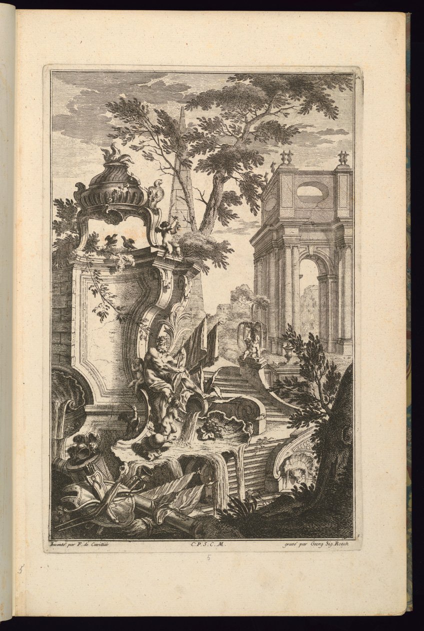Nehir Tanrısı Olan Çeşme Tasarımı by François de Cuvilliés the Elder