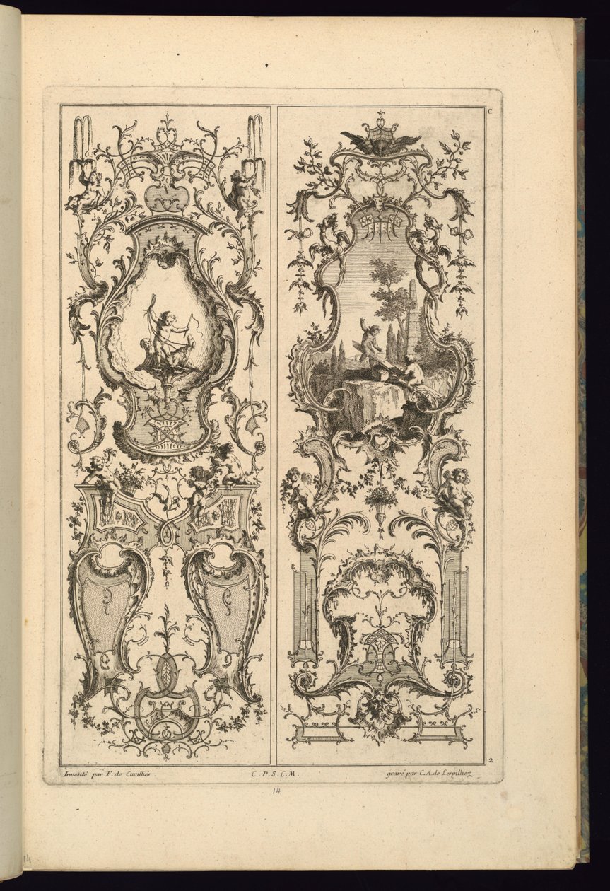 İki Panel için Tasarım by François de Cuvilliés the Elder