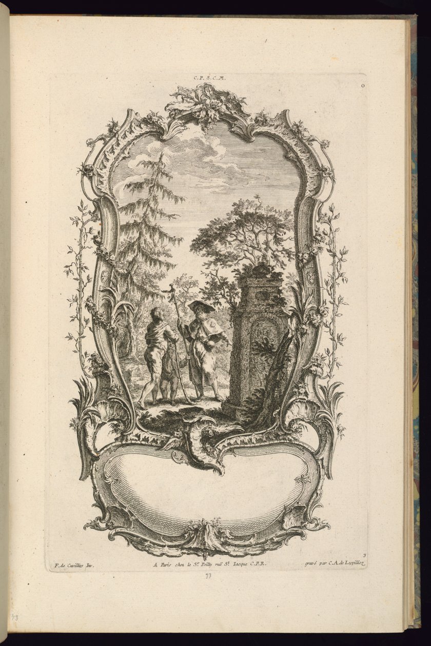 Büyük ve Küçük Bölmeli Kartuş Tasarımı by François de Cuvilliés the Elder