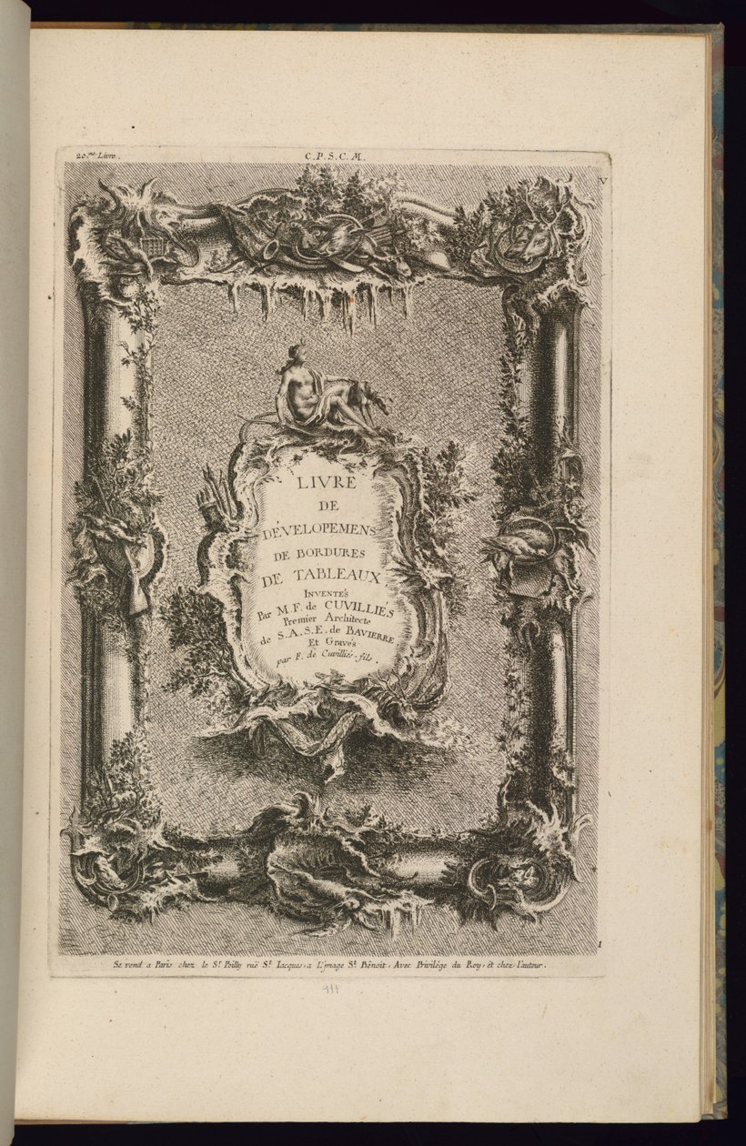 Çerçeve ve Kartuş için Tasarım by François de Cuvilliés the Elder