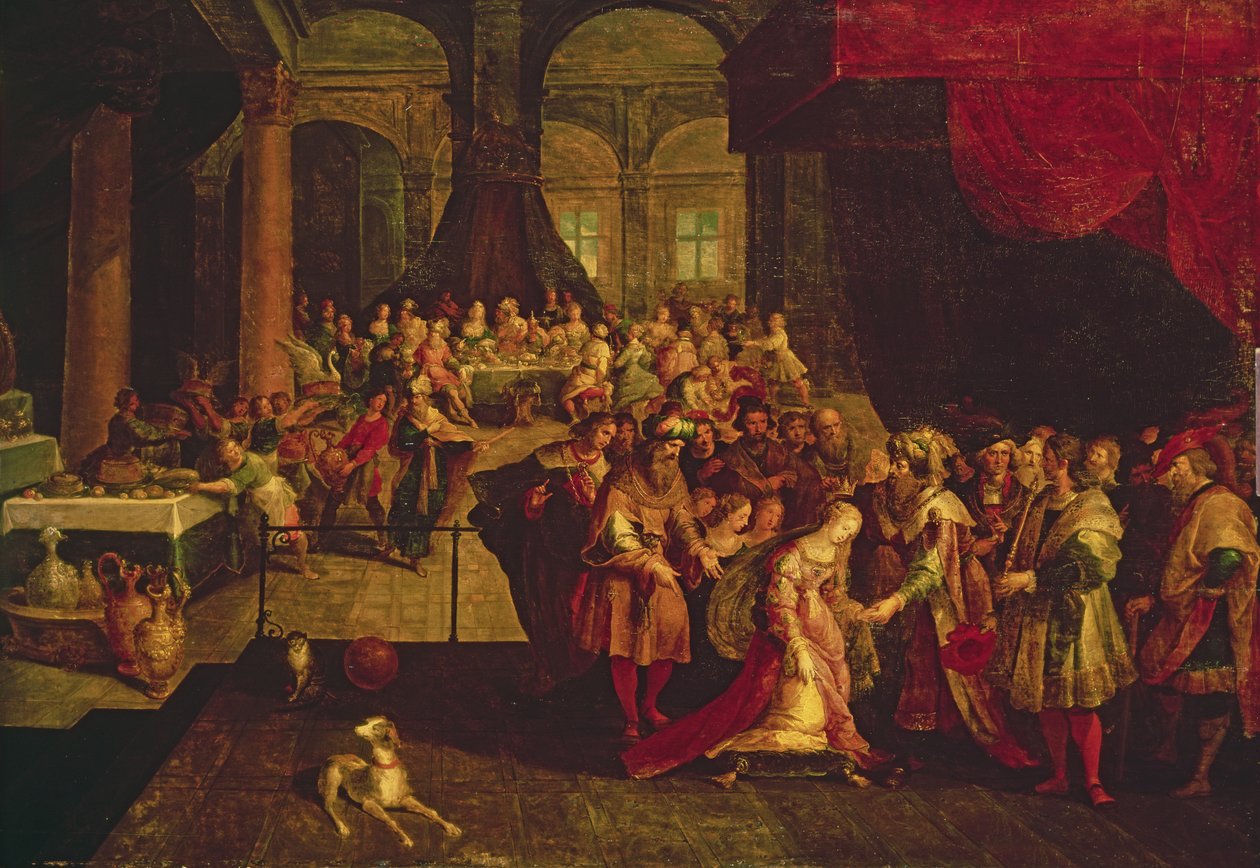 King Ahasuerus Crowns Esther  by Frans II Francken the Younger