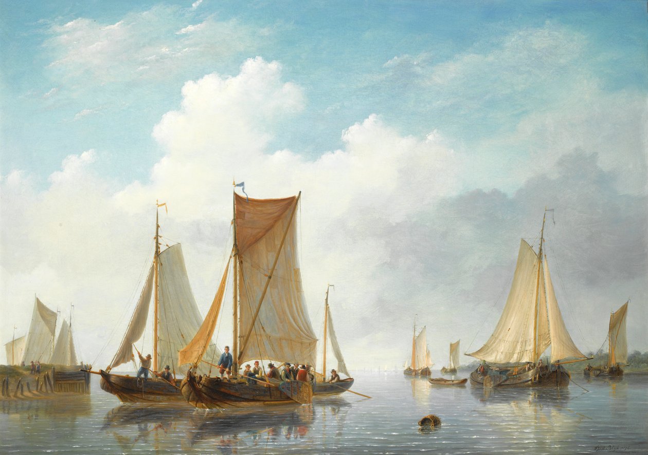 Sakin suda gemiler ile Haliç by Frans Jacobus van den Blijk