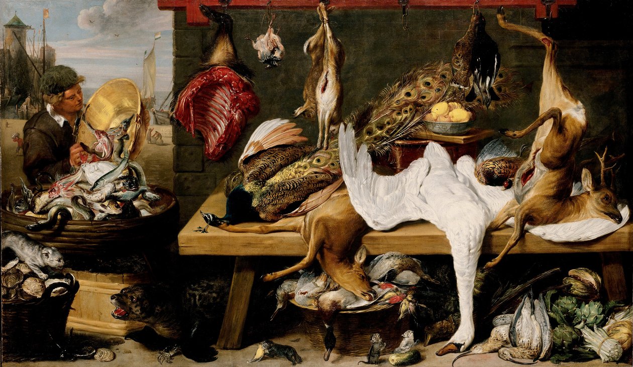 Rıhtımda Pazar Manzarası by Frans Snyders or Snijders