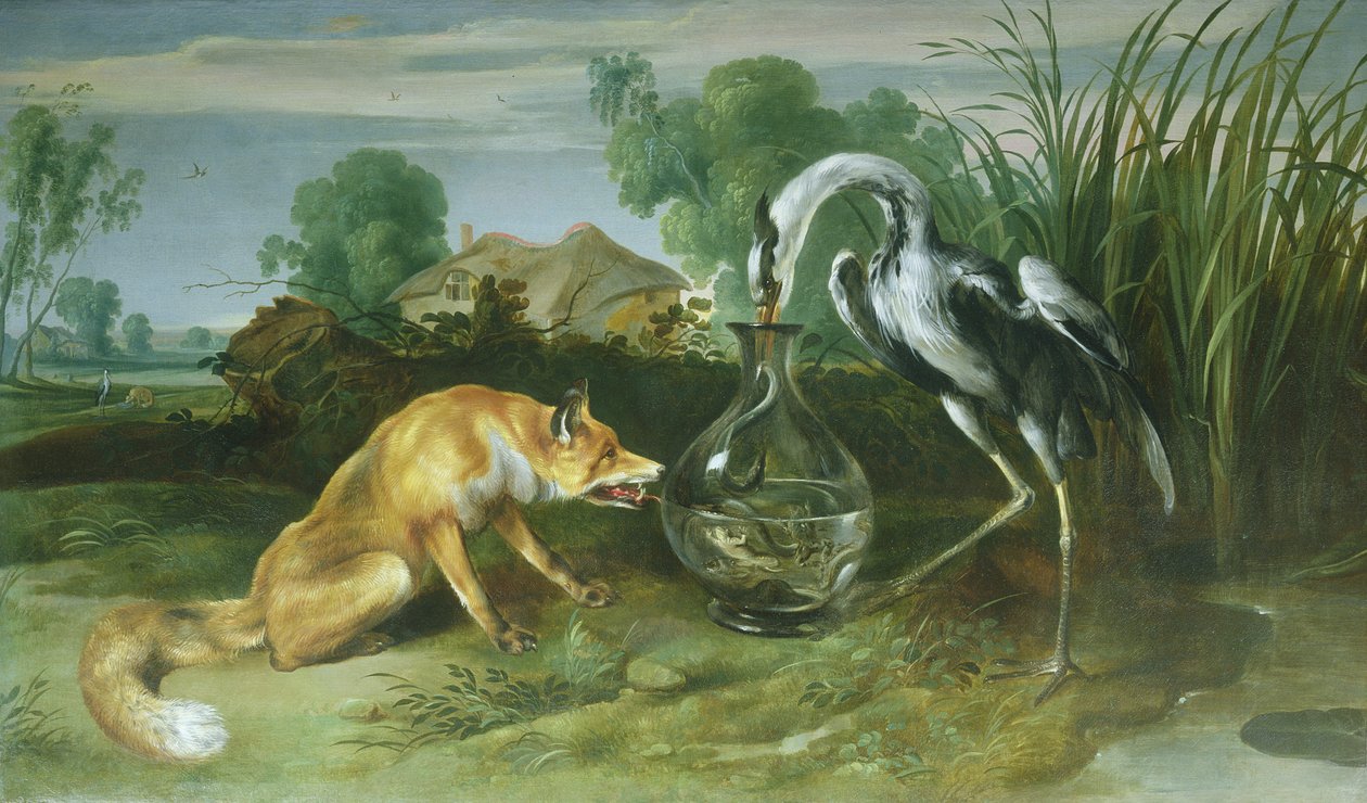 Ezop Masallarından Tilki ve Turna by Frans Snyders or Snijders