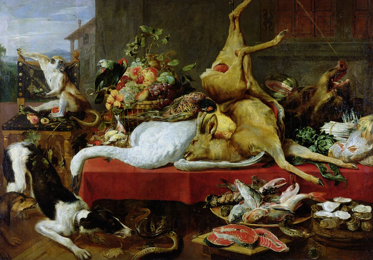 Kızıl Geyik ile Natürmort by Frans Snyders or Snijders