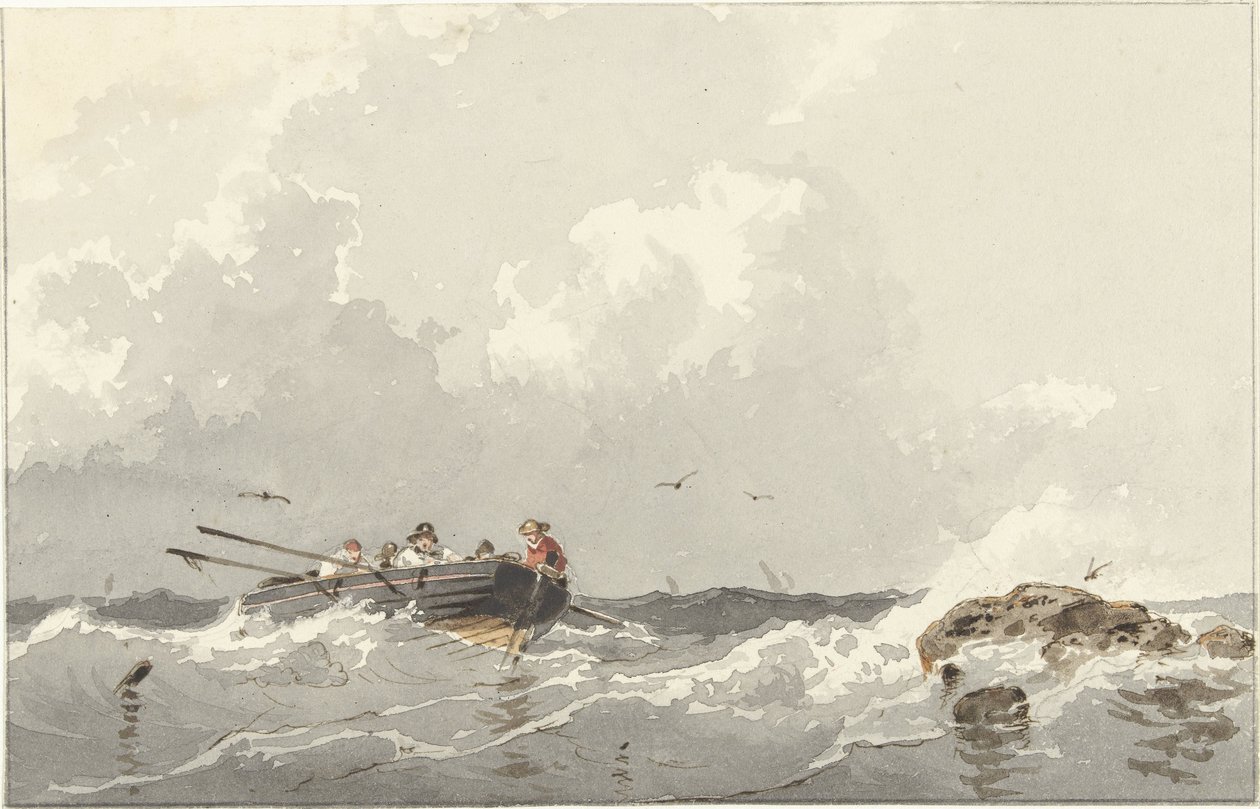 Denizde kürek teknesi by Frans Arnold Breuhaus de Groot