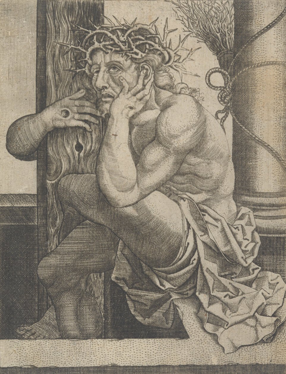 Hüzünlerin Adamı Olarak İsa, ca. 1522-25. by Frans Crabbe van Espleghem