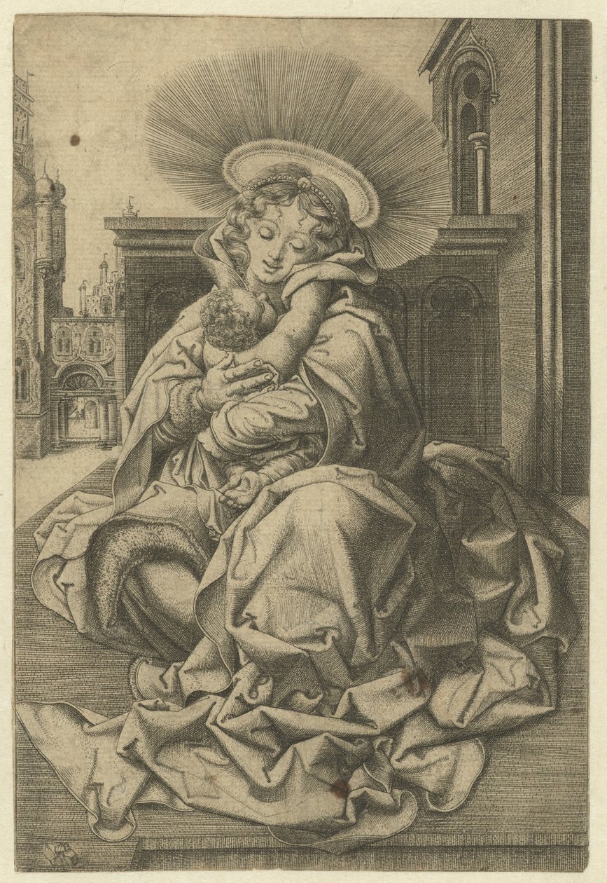 Mahkemede Madonna ve Çocuk by Frans Crabbe van Espleghem