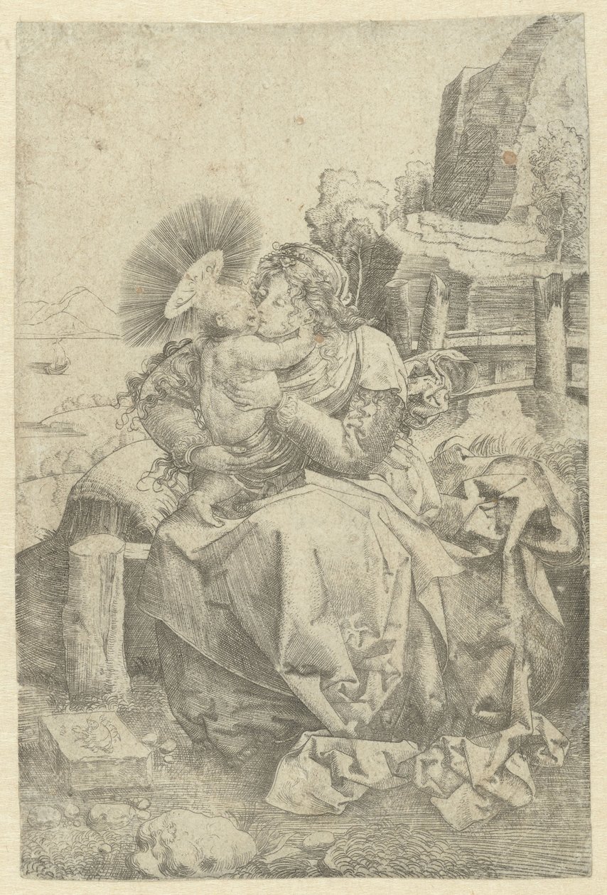 Manzaradaki Madonna ve Çocuk by Frans Crabbe van Espleghem