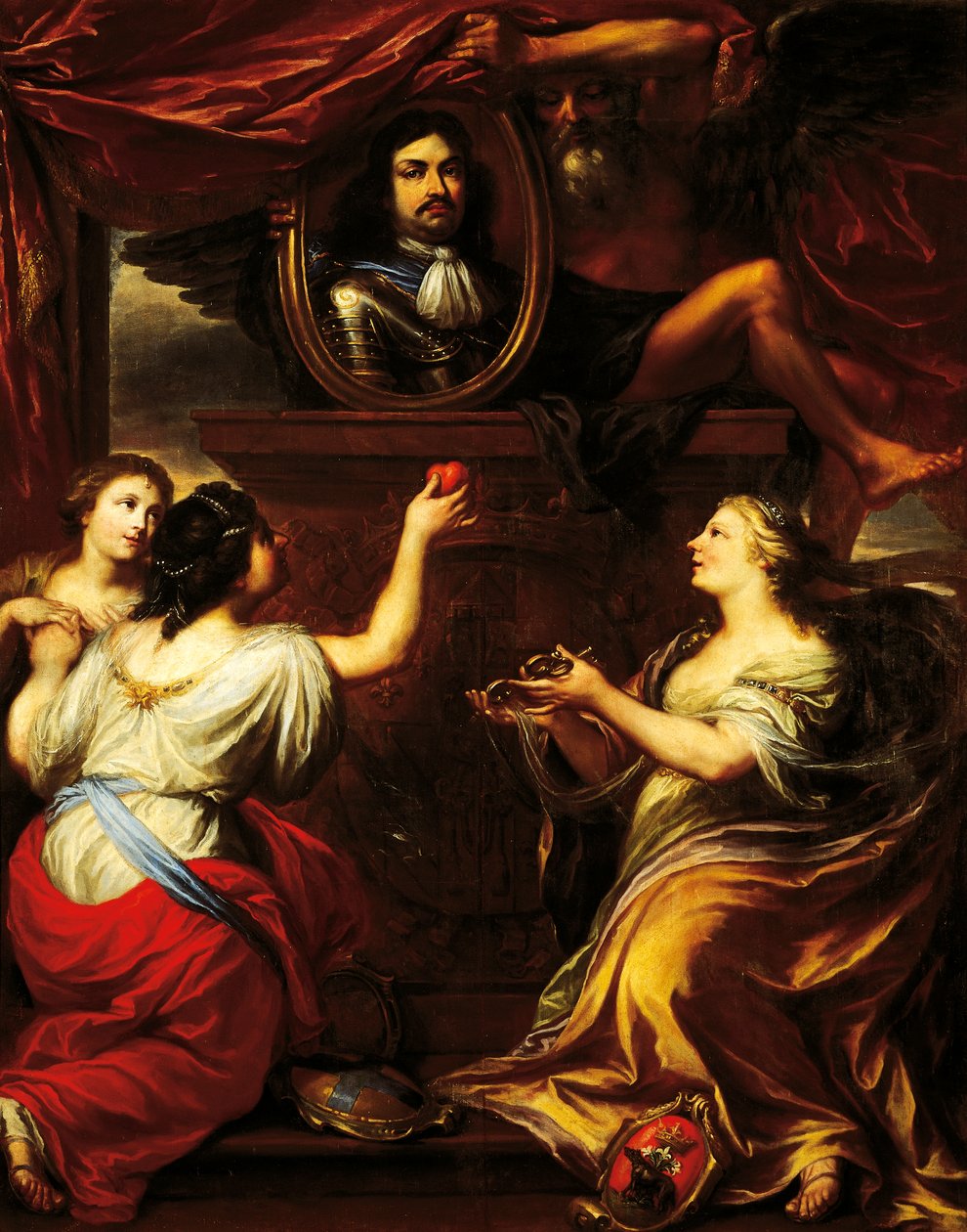 Frans Denys (yaklaşık 1610-1670) tarafından Ranuccio II Farnese'nin heykelinin önünde Parma, Piacenza ve Castro. by Frans Denys