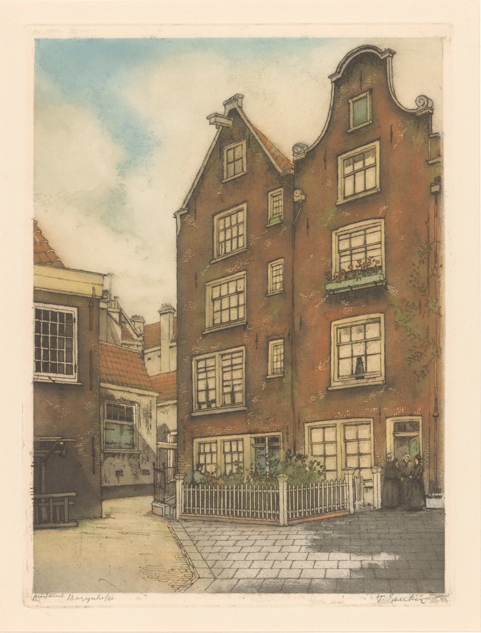 Bagijnhofje (nesne üzerindeki orijinal başlık) by Frans Everbag (signed by artist)